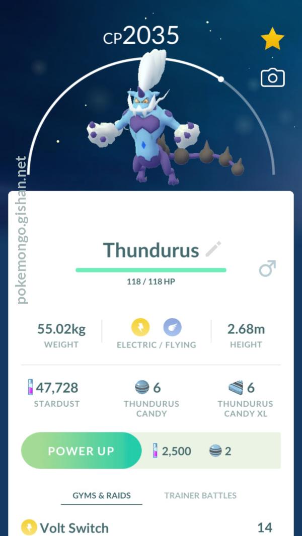 Thundurus Therian Forme Pokemon Go