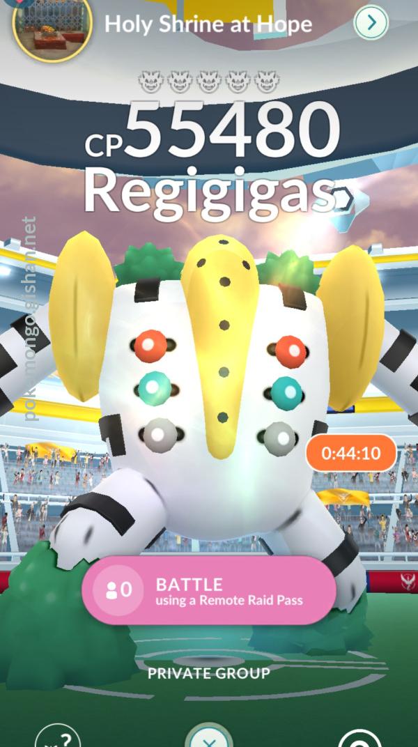 Regigigas Raid Boss Pokemon Go