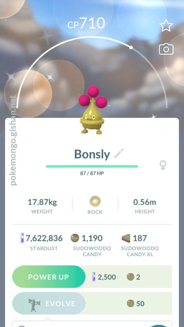 Shiny Bonsly - Pokemon Go