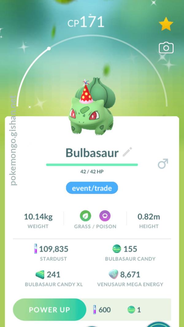 pokemon go shiny bulbasaur