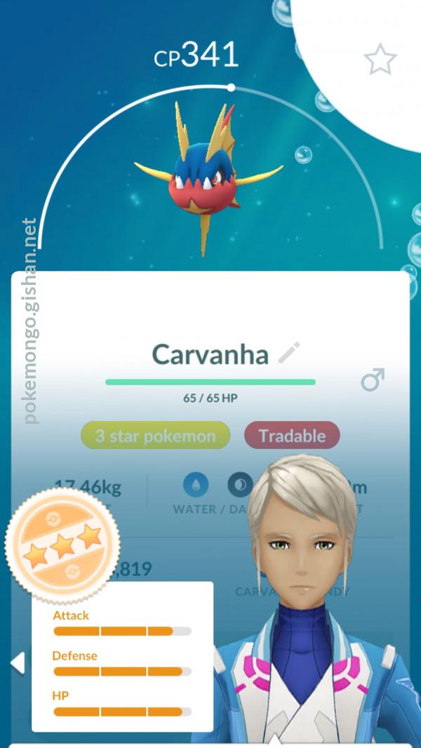 Carvanha Pokemon Go