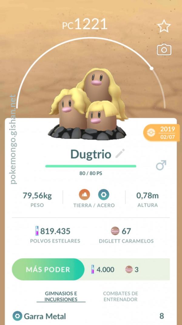 Pokemon Go  Alolan Dugtrio - Stats, Best Moveset & Max CP - GameWith
