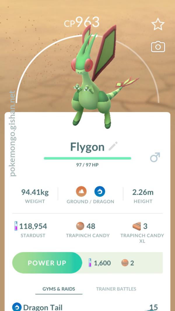 Flygon usage in the current Pokémon GO metagame