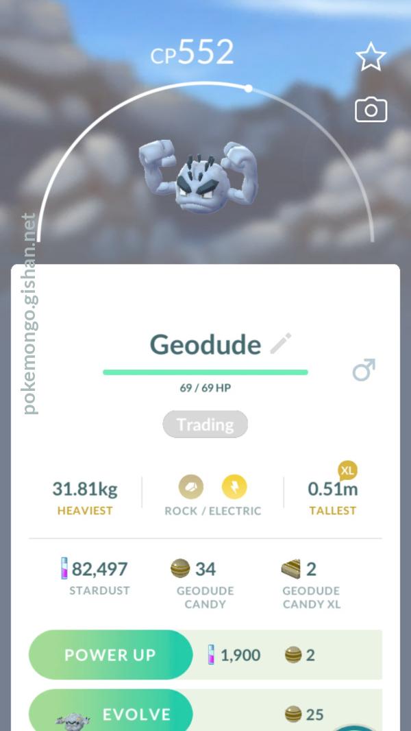 Alolan Geodude 100% perfect IV stats, shiny Alolan Geodude in Pokémon Go