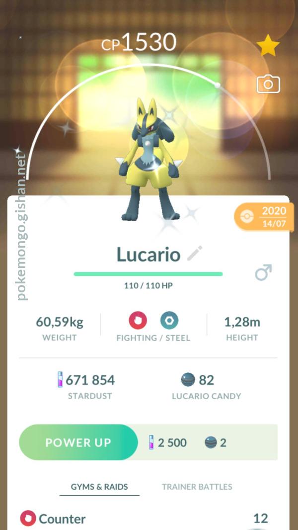 Pokemon lucario shiny