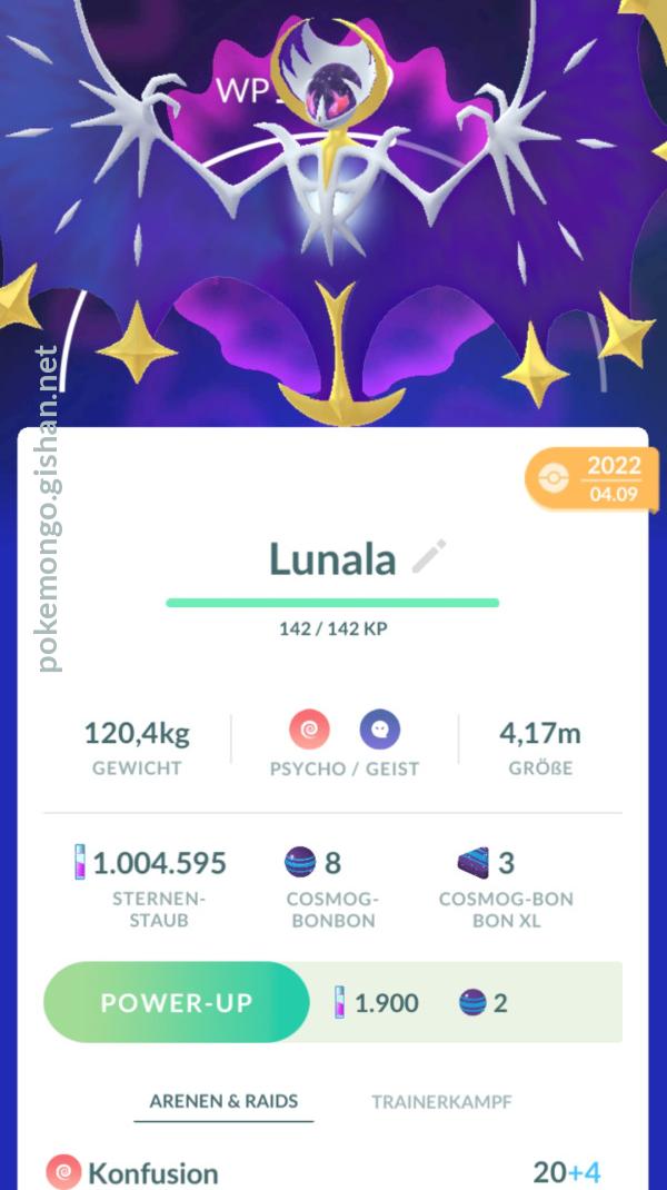 First ever 3400+cp Lunala in pokemon go. 