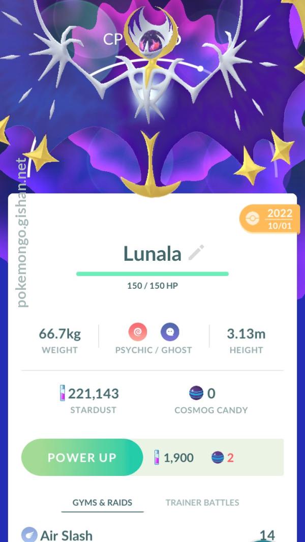 First ever 3400+cp Lunala in pokemon go. 