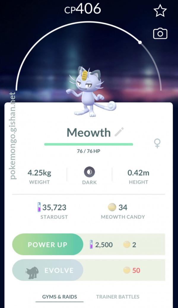 Alolan Meowth - Pokemon Go