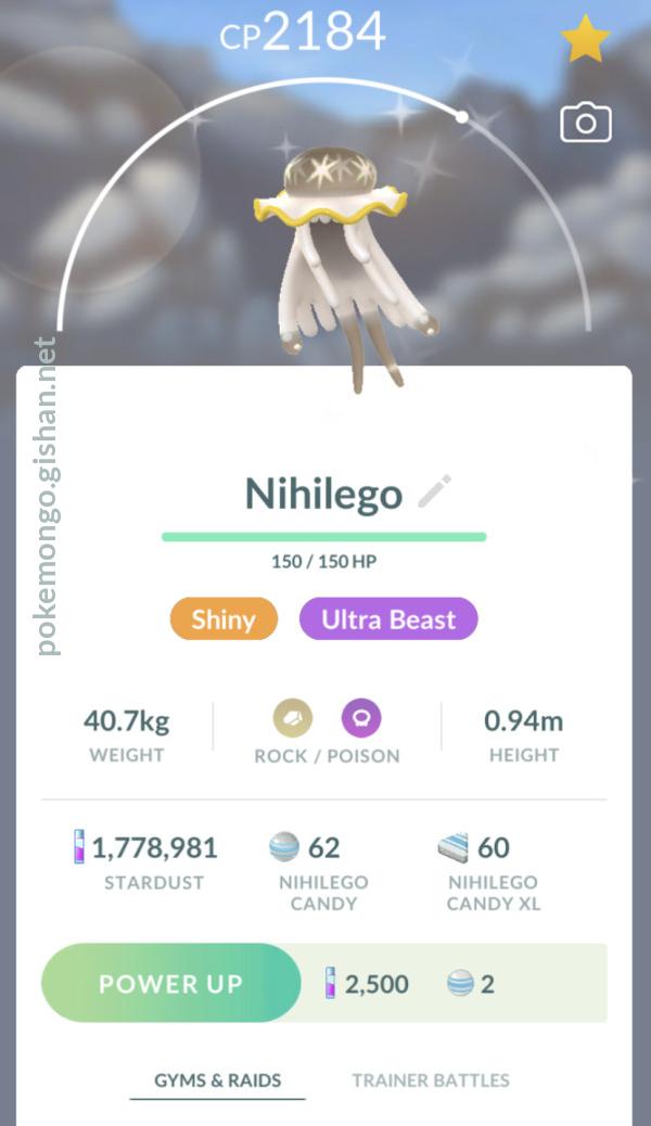 PoKéMon Go Shiny Nihilego - P”T C have 80k stradust - Available