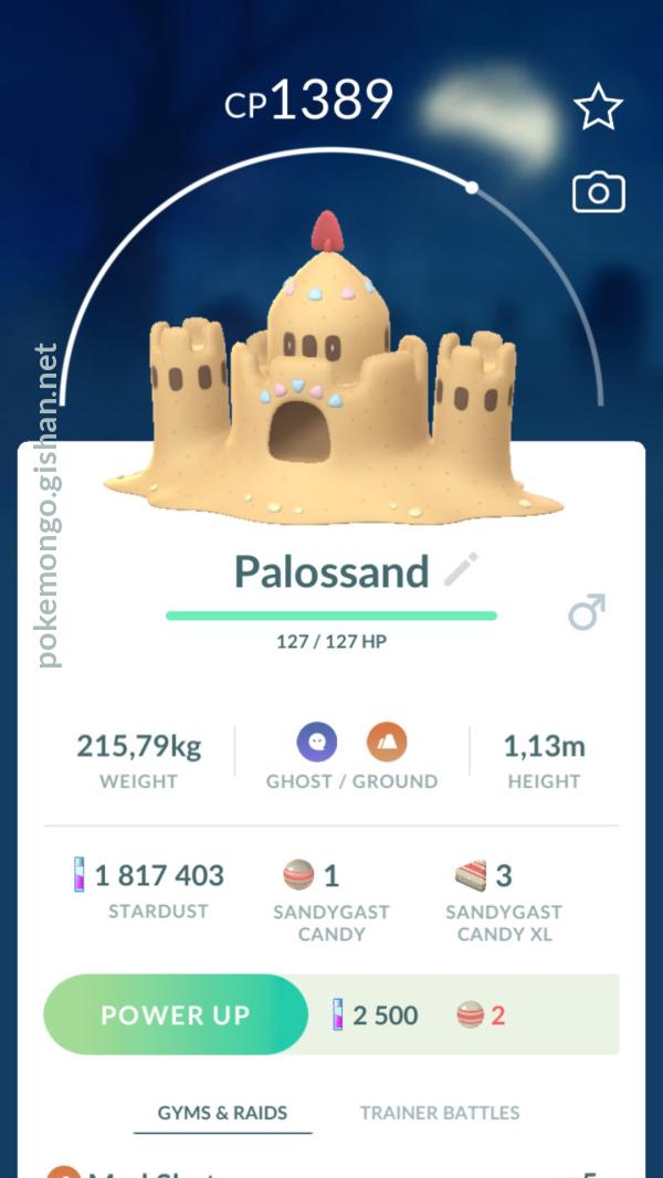 Pokémon Go Palossand Under 1500Cp Unlock 3 Moveset - Great League