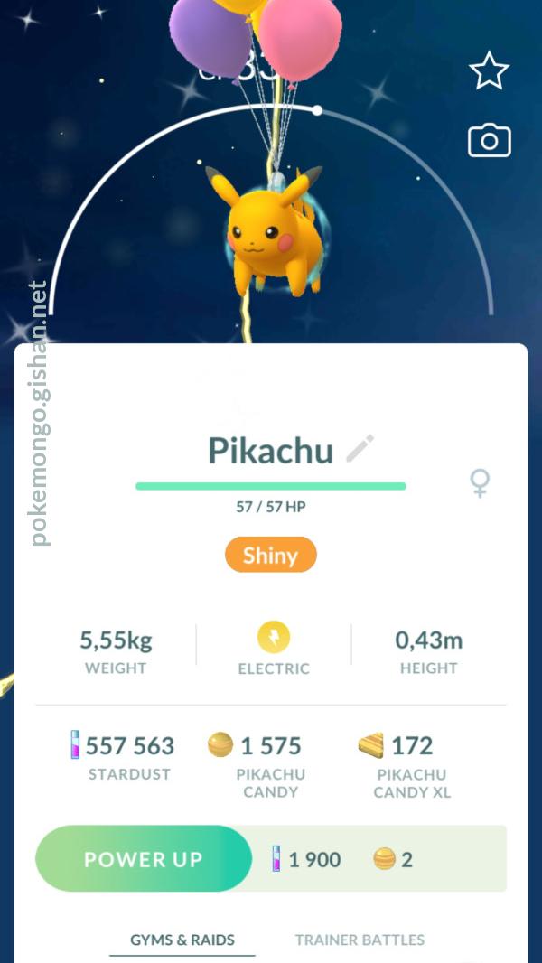 Shiny Pikachu (flying) 