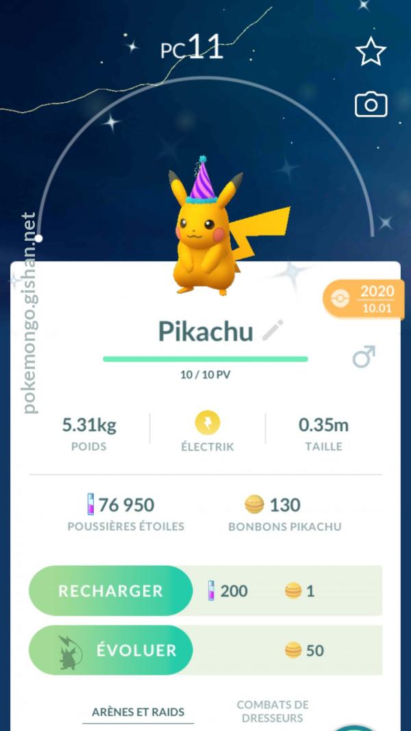 Shiny Pikachu Pokemon Go
