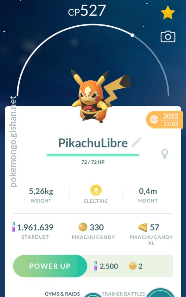 Pikachu Libre Pokemon Go