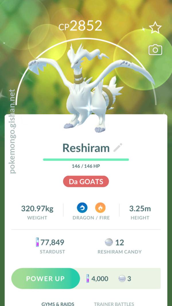 Shiny Reshiram - Pokemon Go