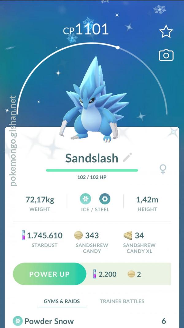 Shiny Alolan Sandslash - Pokemon Go