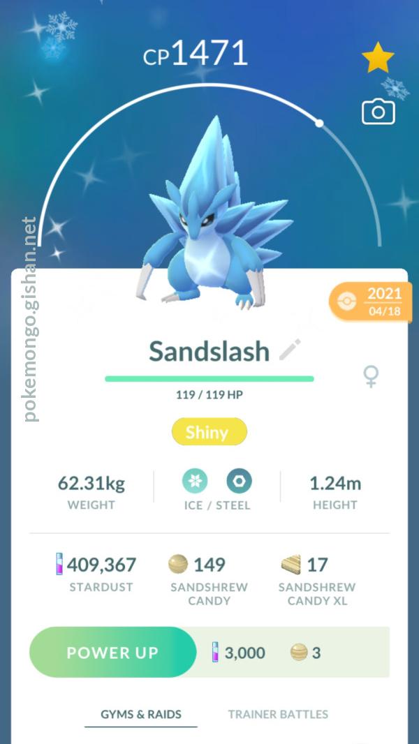 Shiny Alolan Sandslash - Pokemon Go