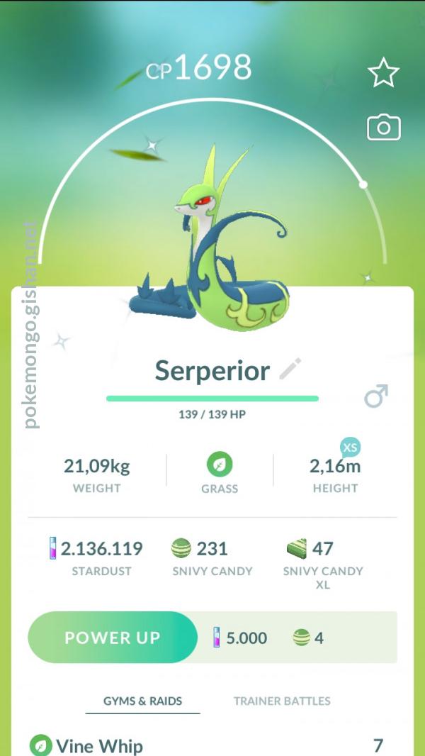 Choose Your Moveset Serperior Pokemon Go 