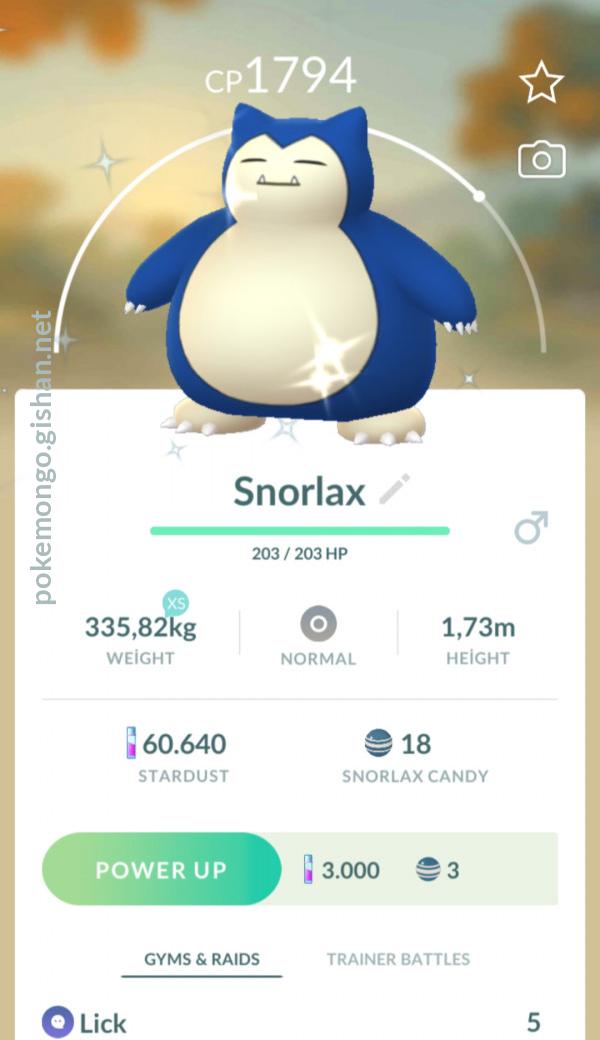 Shiny Snorlax Pokemon Go