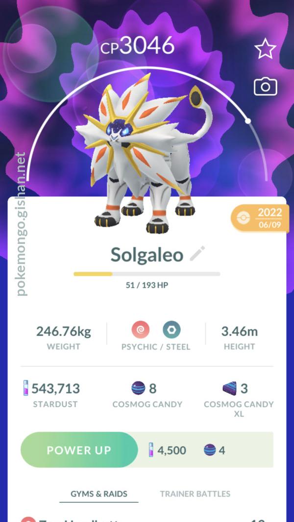 Solgaleo max CP for all levels - Pokemon Go