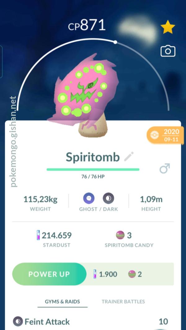 Spiritomb in Pokémon Go: October 2021 #shorts 