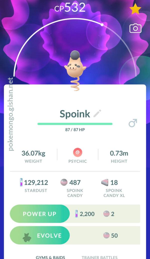 Shiny Spoink - Pokemon Go