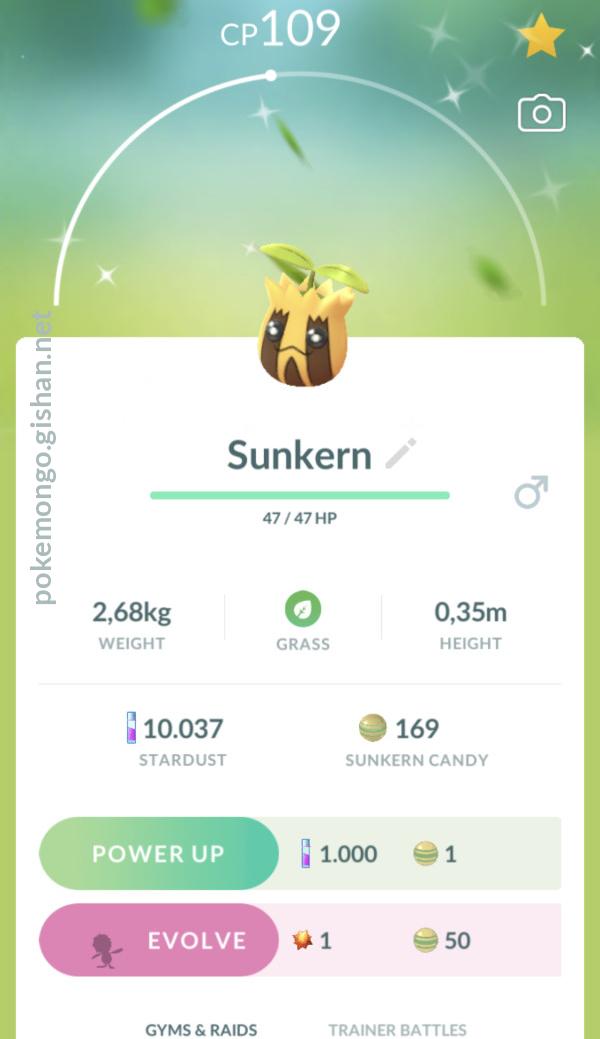 Shiny Sunkern Pokemon Go 