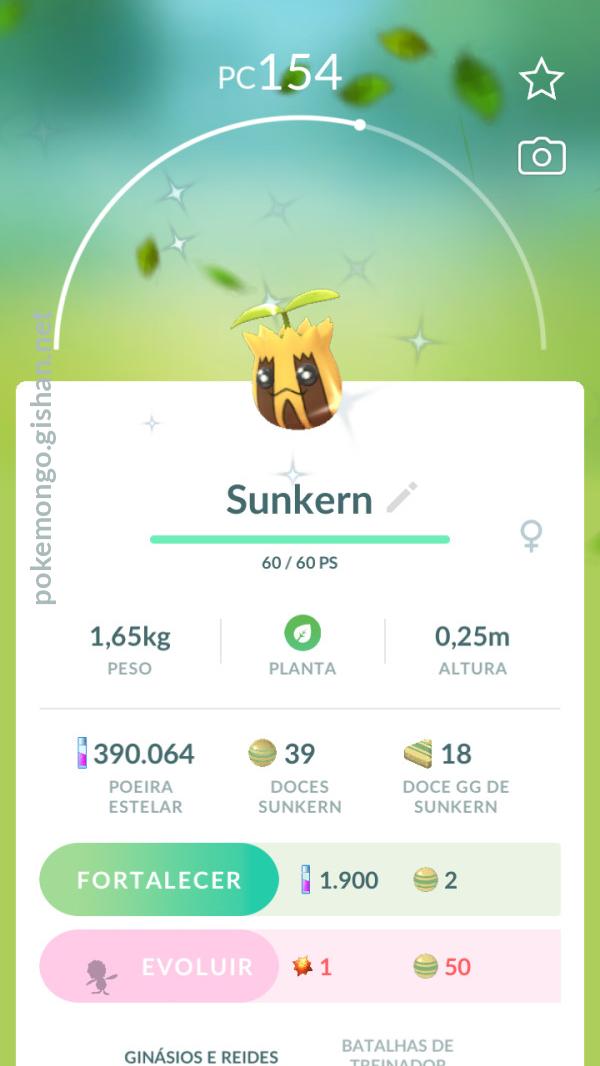Shiny Sunkern Pokemon Go 
