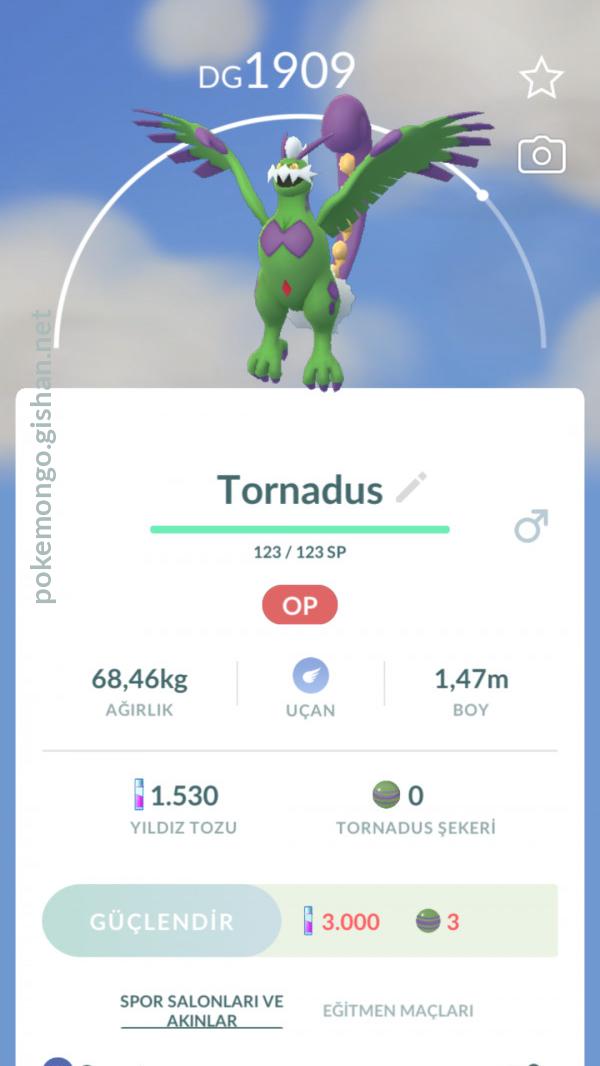 Tornadus Therian Forme Pokemon Go