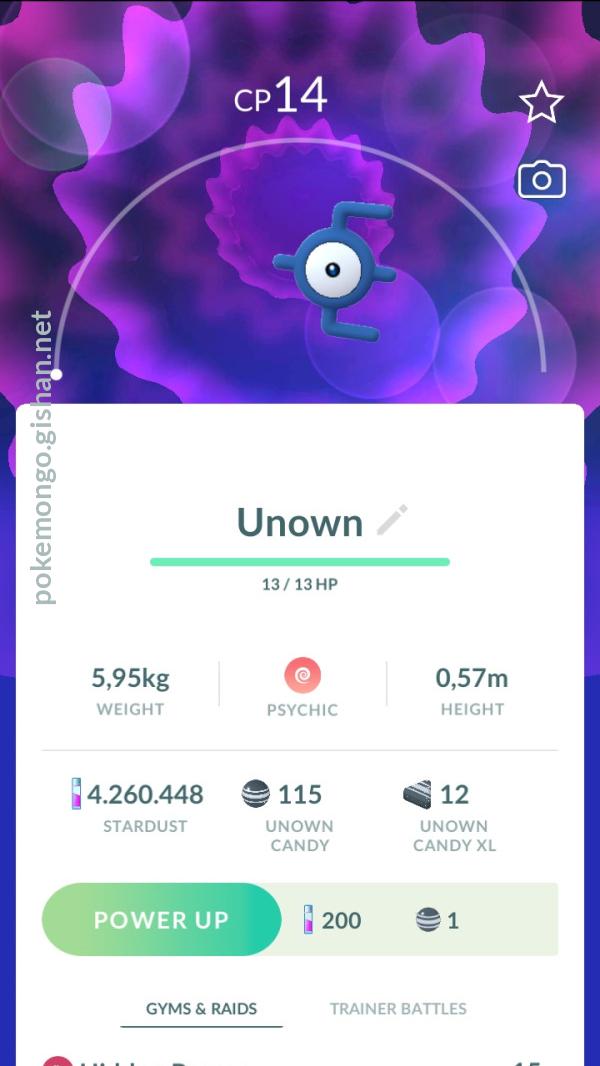 Shiny Unown - Pokemon Go