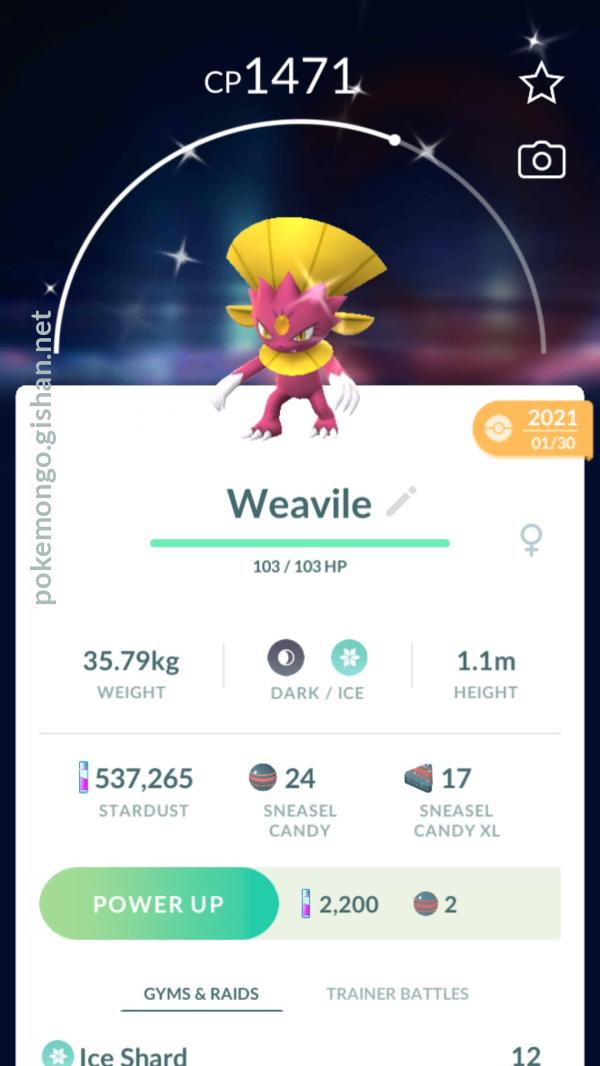 Shiny Weavile - Pokemon Go