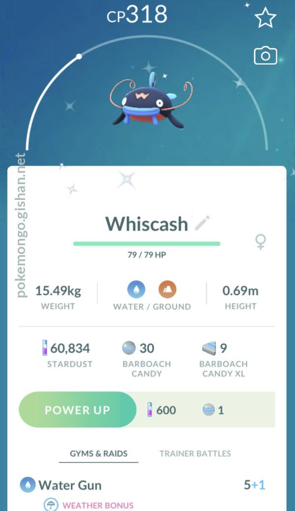 Whiscash Pokemon Go