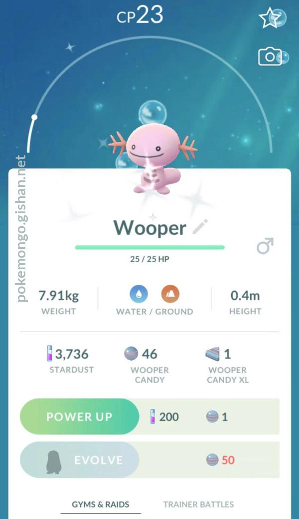 Shiny Wooper Pokemon Go