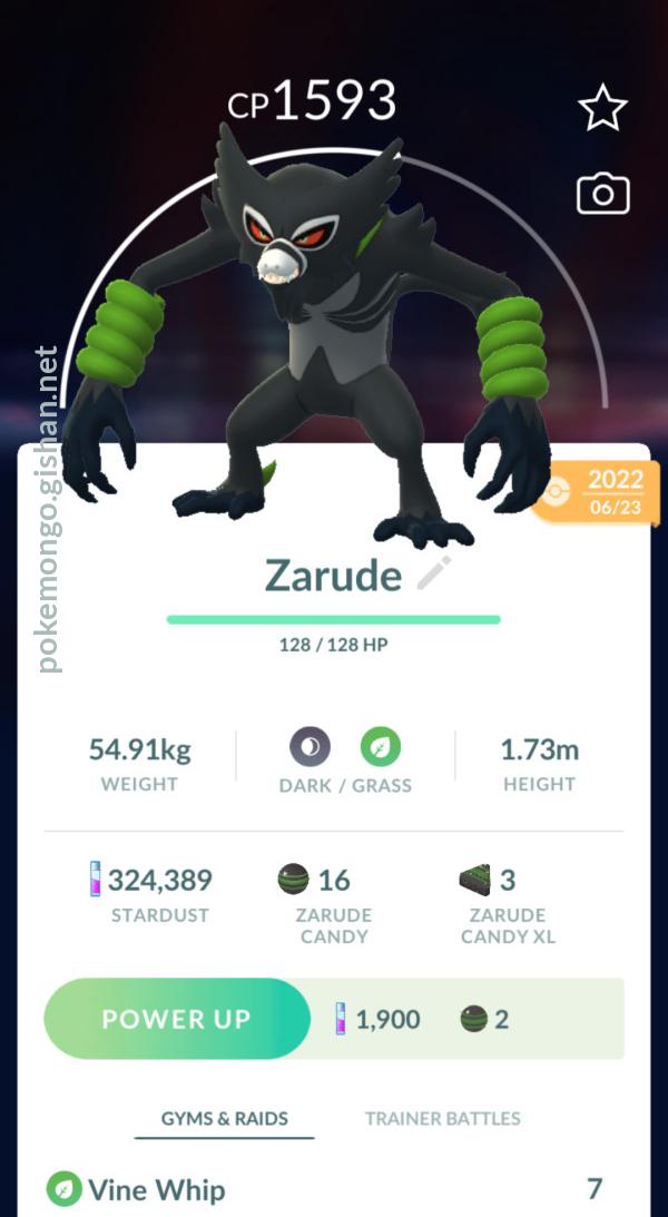 Zarude Counters - Pokemon GO Pokebattler