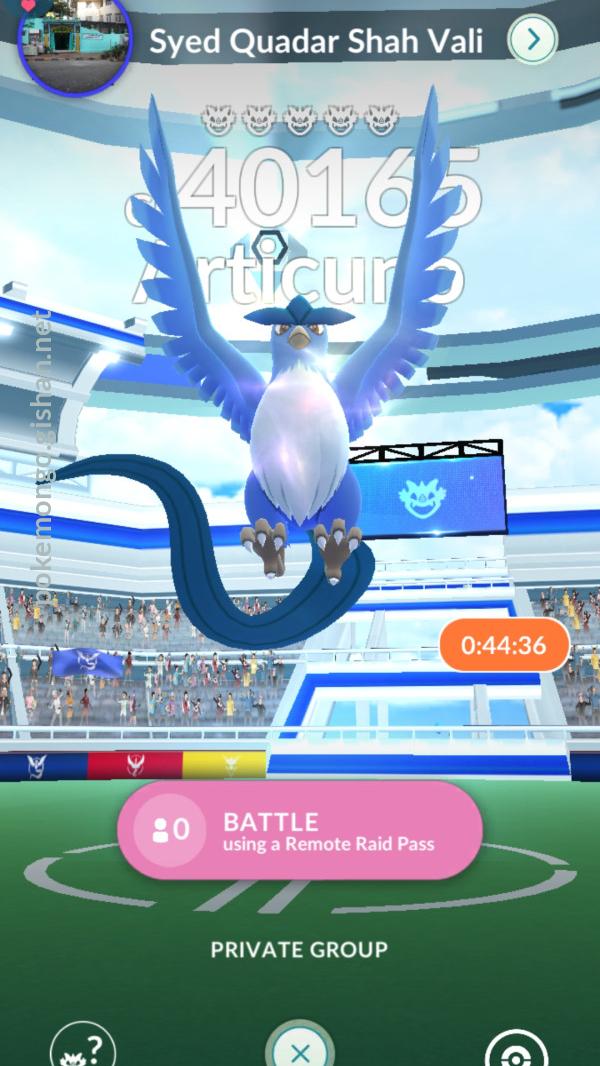 Articuno raid happening in San Diego : r/TheSilphRoad