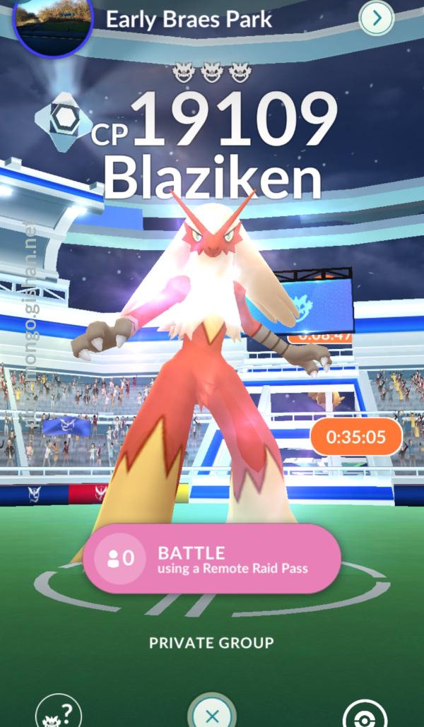 Blaziken Raid Boss - Pokemon Go