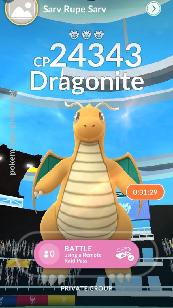 Pokemon go dragonite raid hot sale boss