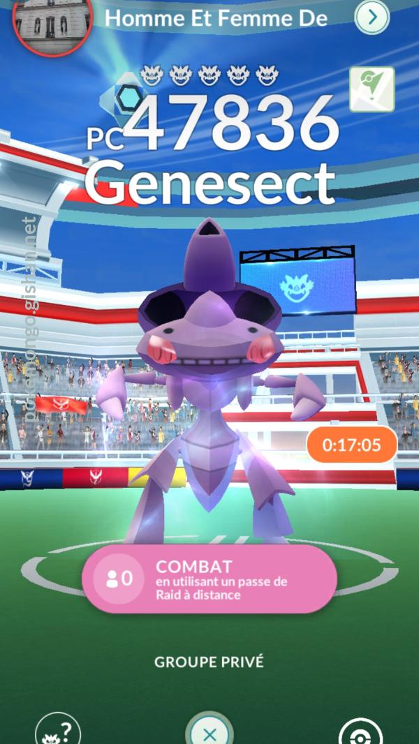 Genesect Douse Drive Raid Boss Pokemon Go