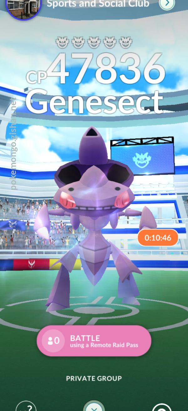 Genesect Shock Drive Raid Boss Pokemon Go