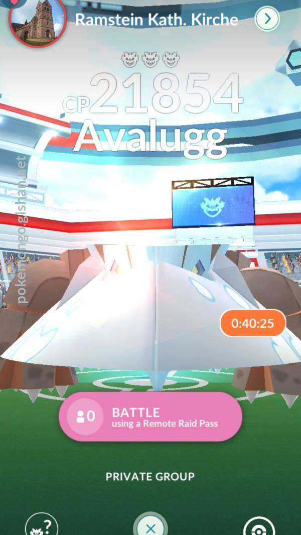 Avalugg pokemon deals go raid