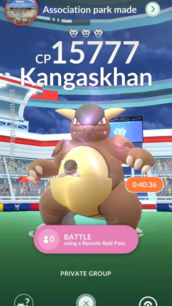 Kangaskhan Raid Boss Pokemon Go