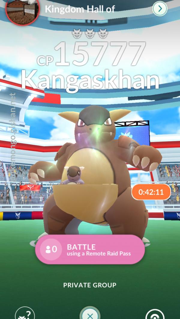 Kangaskhan Raid Boss Pokemon Go