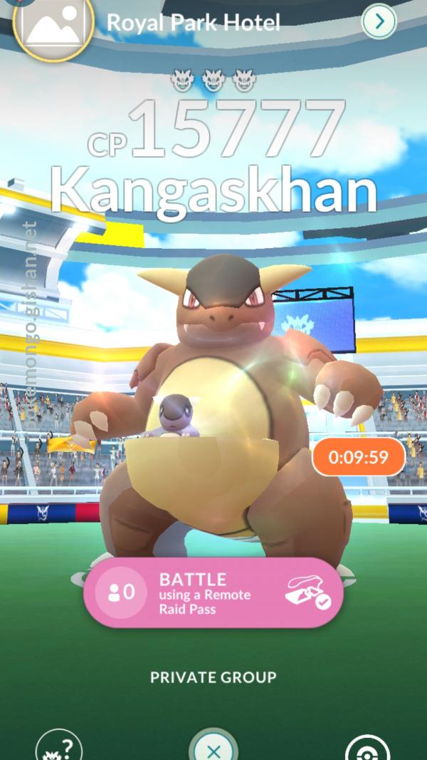 Kangaskhan Raid Boss Pokemon Go