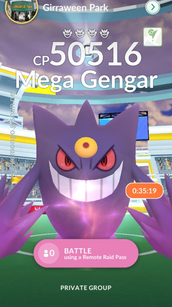 Mega Gengar Raid Boss - Pokemon Go