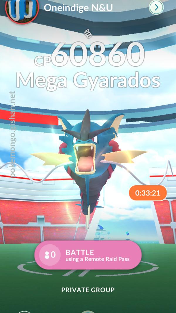 Mega Gyarados Raid Boss - Pokemon Go