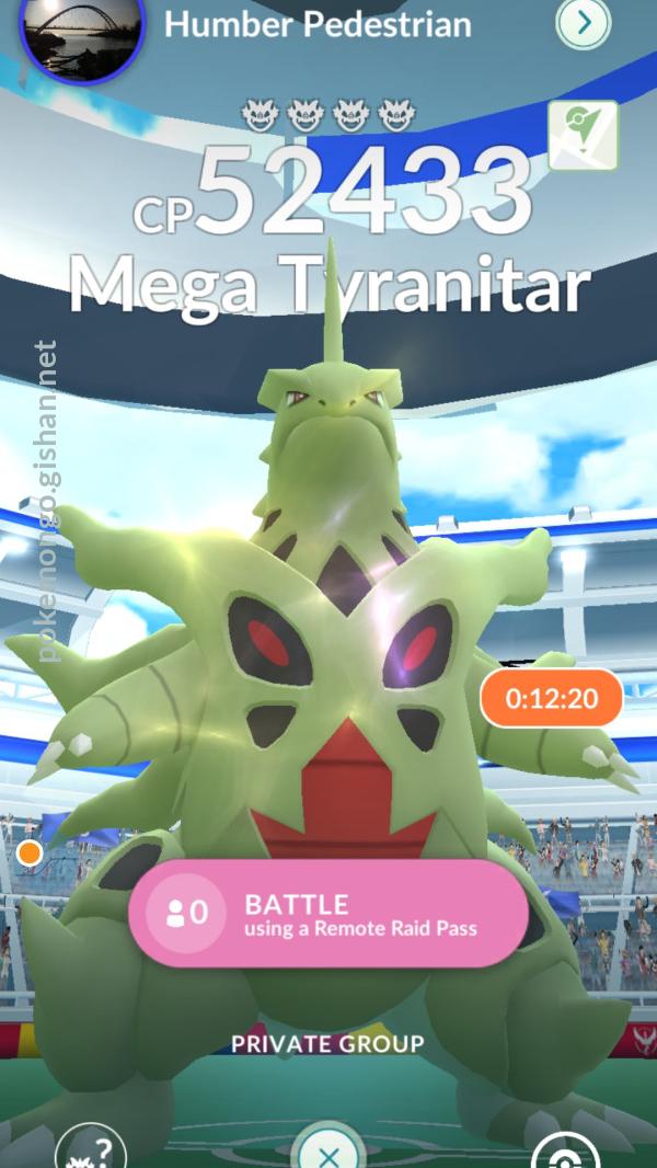 Mega Tyranitar Raid Boss - Pokemon Go