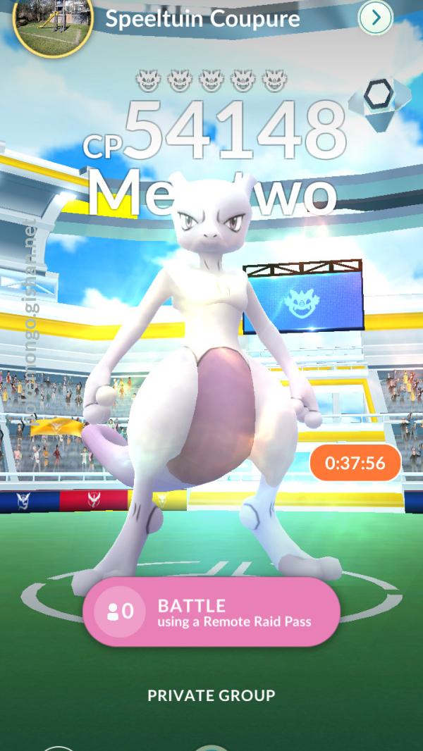 Mewtwo Raid Boss - Pokemon Go