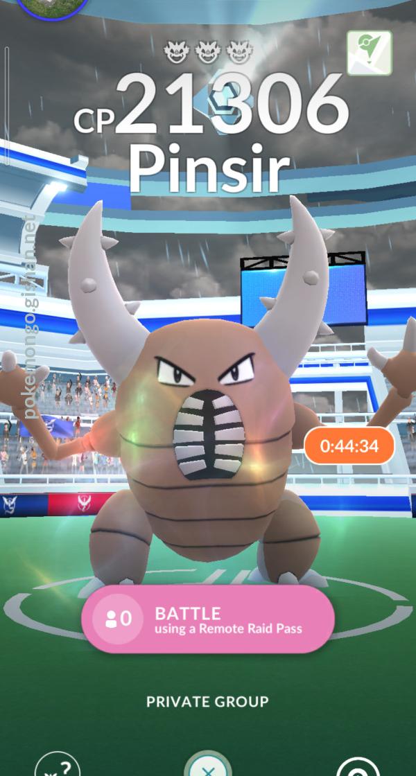 Pinsir Raid Boss Pokemon Go