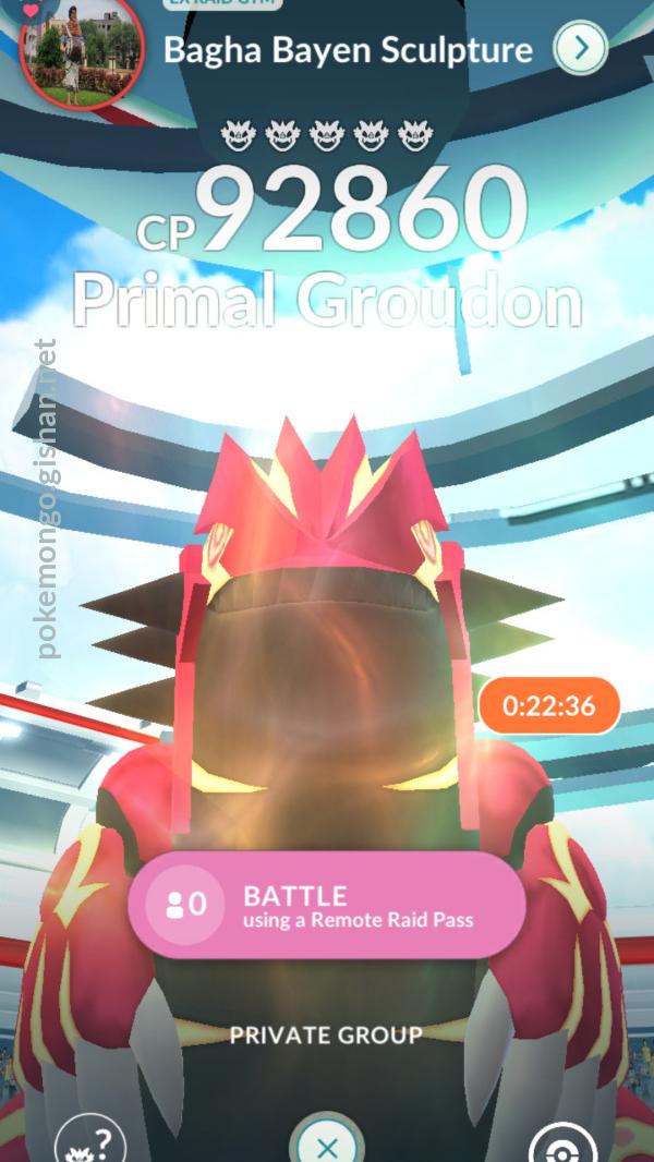 Groudon raid outlet boss