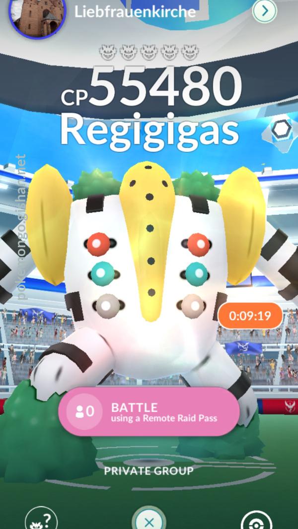 Pokemon Go Regigigas 3000+ High CP for pokedex entry and PvP
