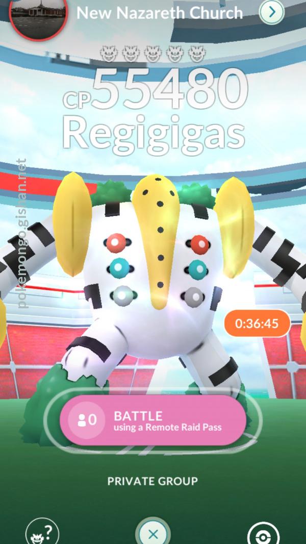 Regigigas Raid Boss Pokemon Go